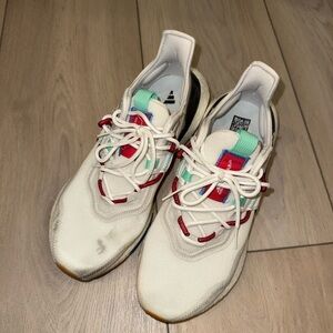 Adidas Cream and Red Athletic Shoes